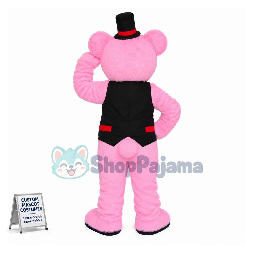 Super Pink Bear Mascot Costume