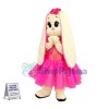 Pink Dress Bunny Mascot Costume