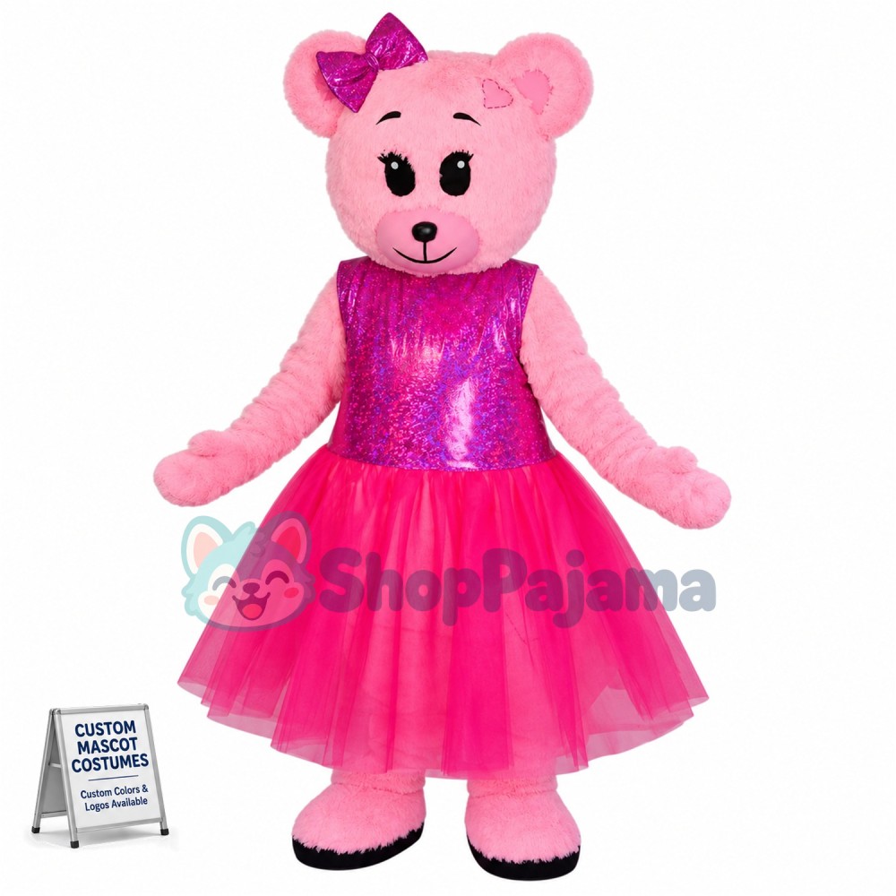Beautiful Pink Bear Mascot Costume