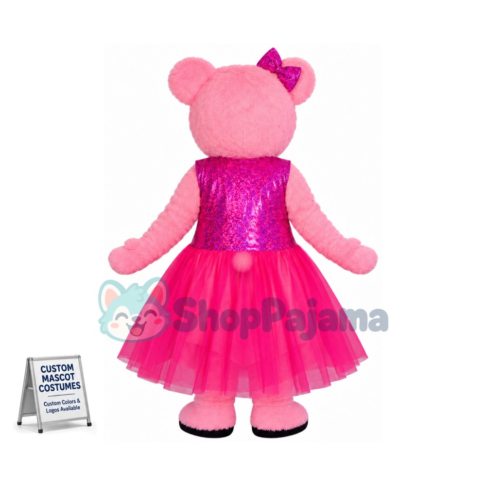 Beautiful Pink Bear Mascot Costume