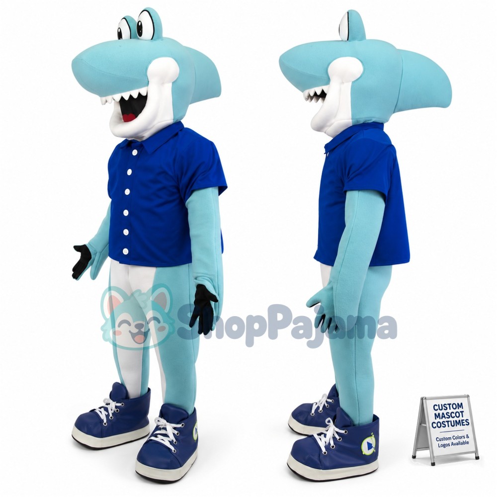 Superb Cute Shark Mascot Costume