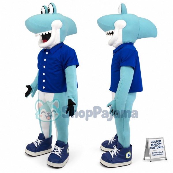 Superb Cute Shark Mascot Costume