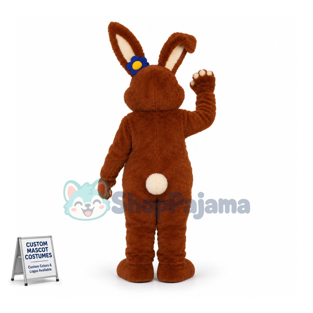Brown Bunny Girl Mascot Costume