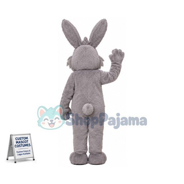 Grey Bunny Girl Mascot Costume