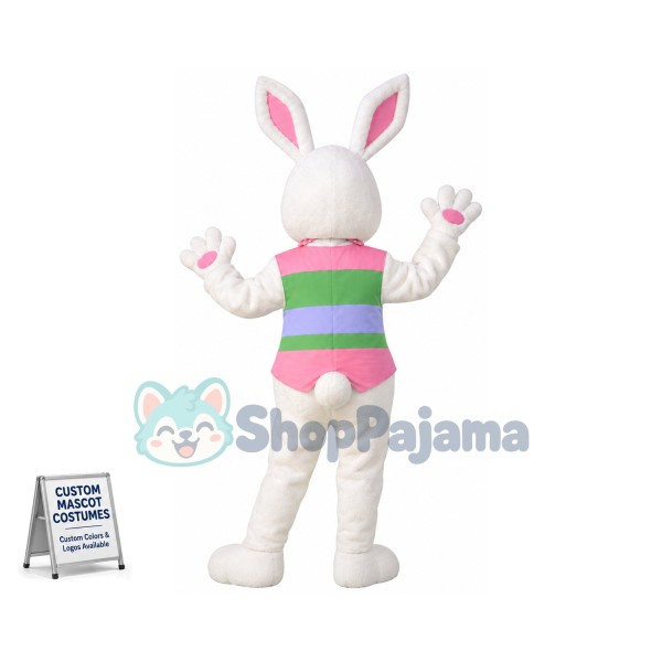Pink & White Bunny Mascot Costume