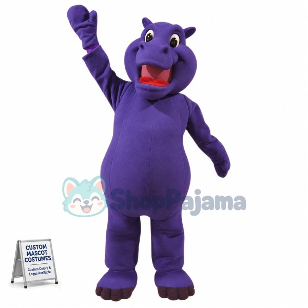 Superb Purple Hippo Mascot Costume