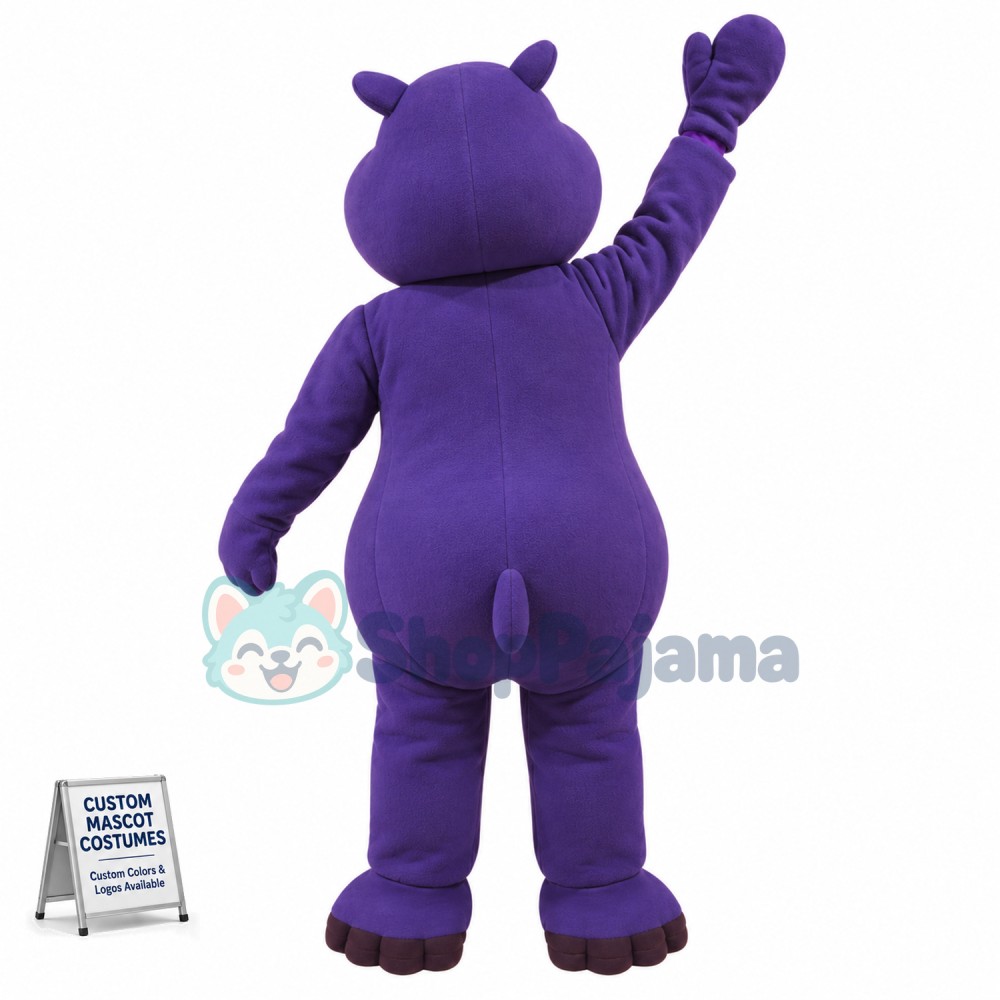Superb Purple Hippo Mascot Costume