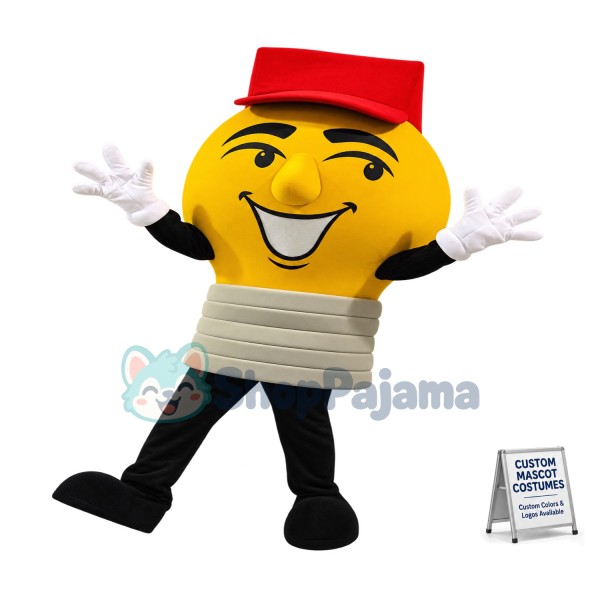 Yellow Light Bulb Mascot Costume