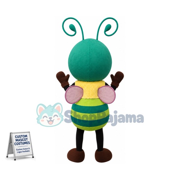 Super Cute Green Bee Mascot Costume