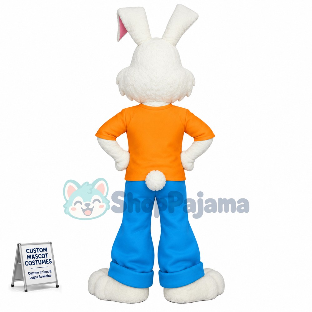 Superb All White Rabbit Mascot Costume