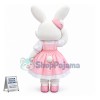 Pink Dress Rabbit Mascot Costume
