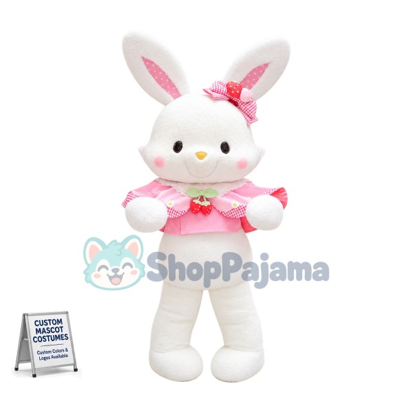 Pink & White Rabbit Mascot Costume