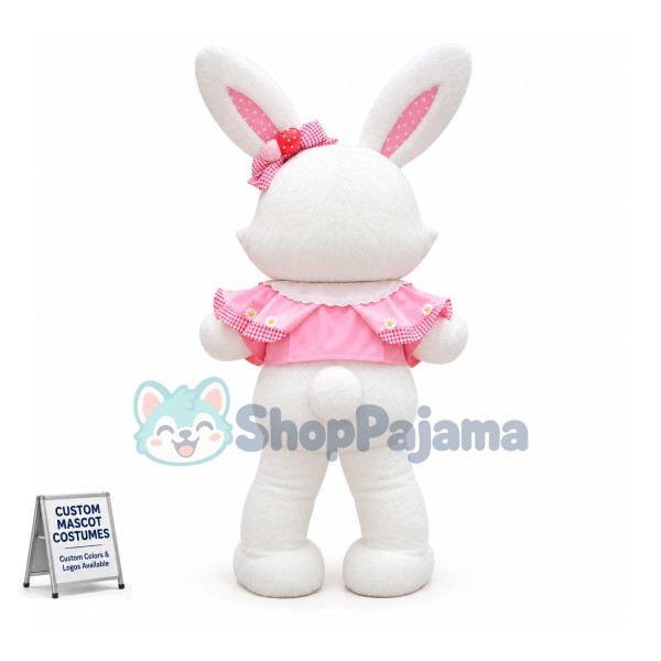 Pink & White Rabbit Mascot Costume