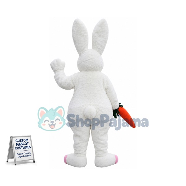 Superb White Easter Bunny Rabbit Mascot Costume