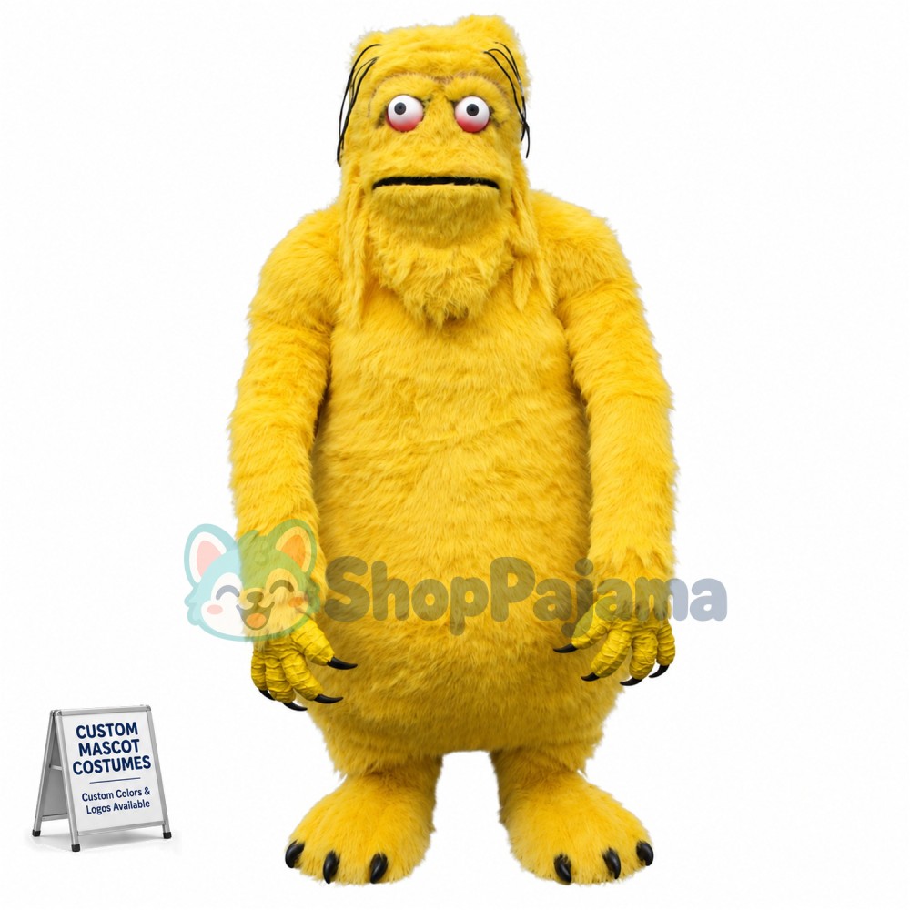 Superb Yellow Monster Mascot Costume