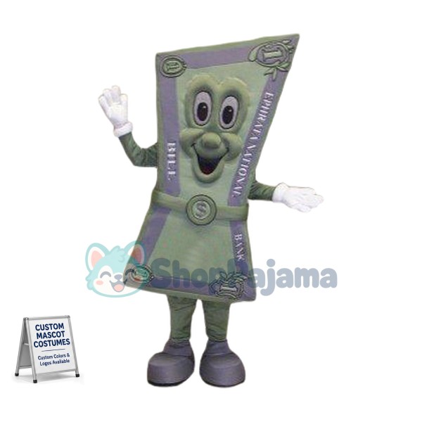 Happy Dollar Bill Mascot Costume