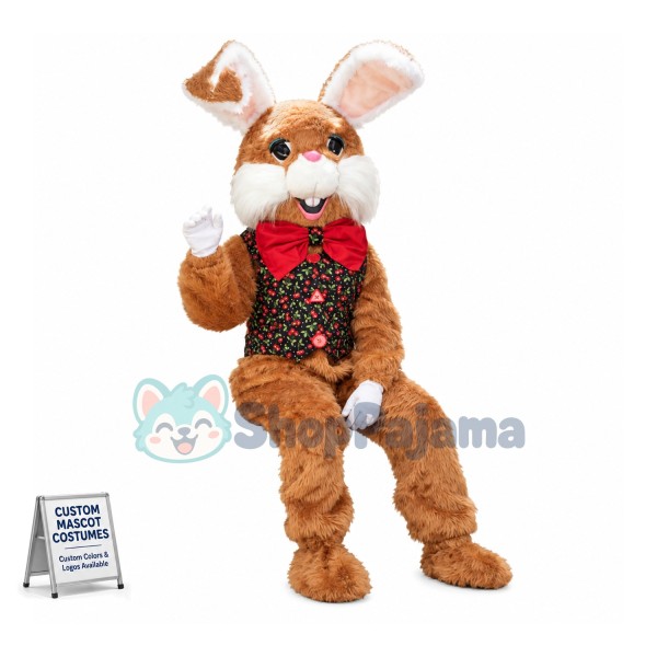 Friendly Easter Bunny Mascot Costume