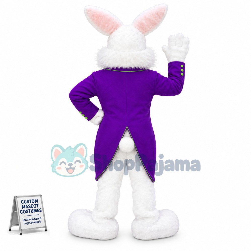 Purple Suit Easter Bunny Mascot Costume