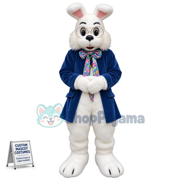 Easter Blue Wendell Rabbit Mascot Costume