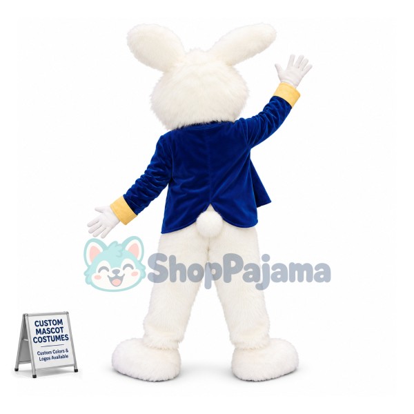 Blue Suit Easter Bunny Mascot Costume