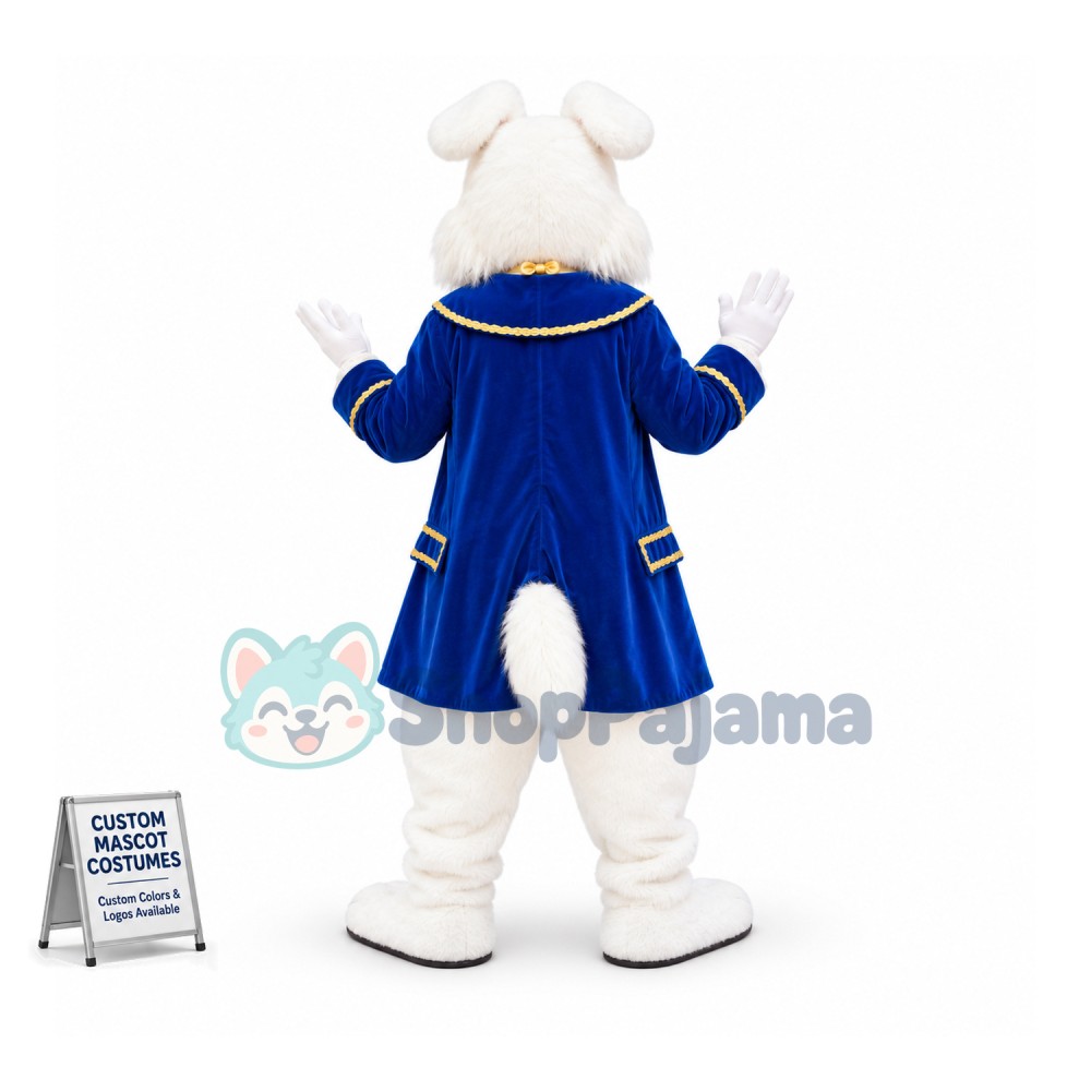 Superb Blue Suit Easter Bunny Mascot Costume