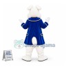 Superb Blue Suit Easter Bunny Mascot Costume
