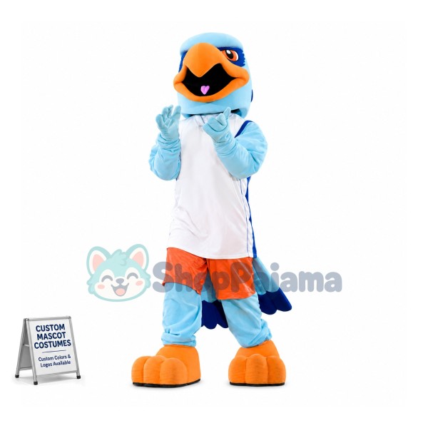 Blue Sport Eagle Mascot Costume