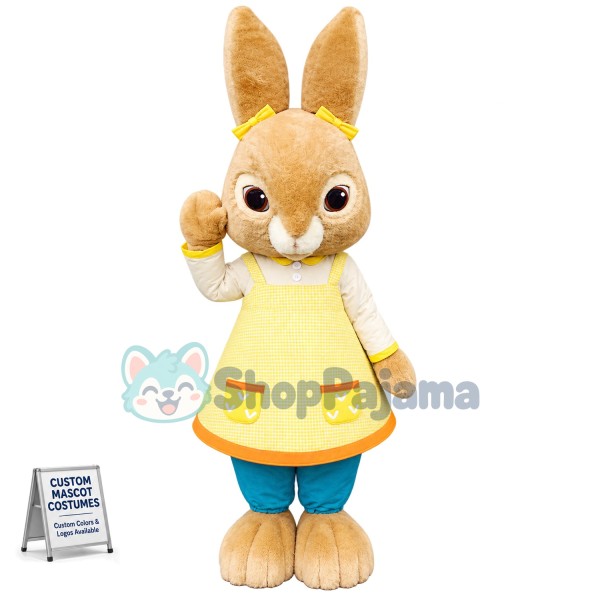 Super Cute Brown Rabbit Mascot Costume