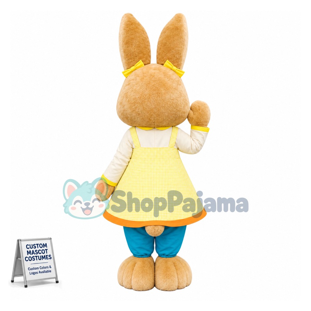 Super Cute Brown Rabbit Mascot Costume