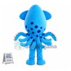 Blue Squid Mascot Costume