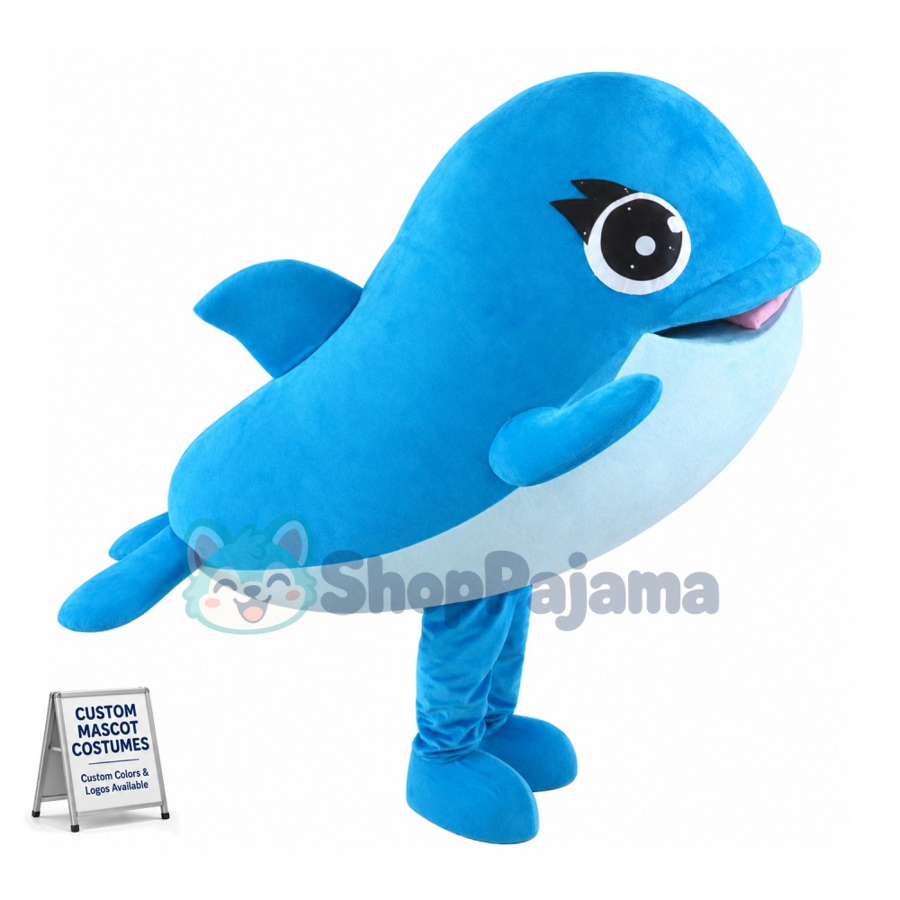 Affordable Blue Whale Mascot Costume