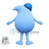 Superb Blue Water Droplet Mascot Costume