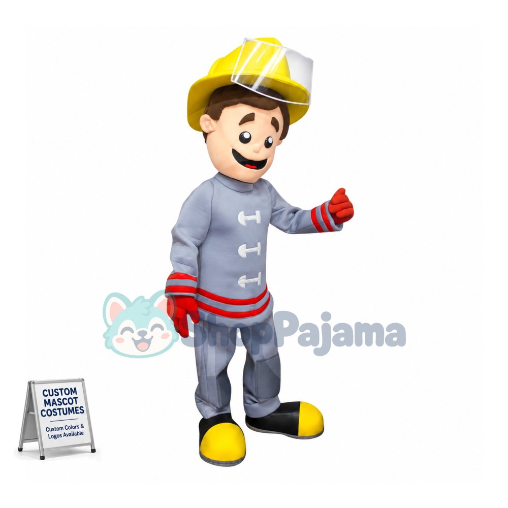 Professional Fireman Mascot Costume