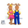 Energetic Mr and Mrs Rabbit Mascot Costume