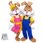 Energetic Mr and Mrs Rabbit Mascot Costume