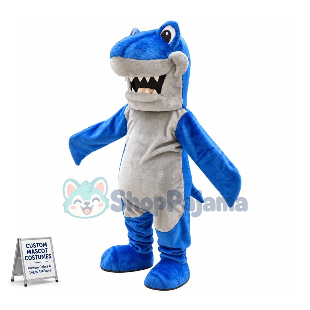 Superb Lightweight Blue Shark Mascot Costume