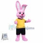 Happy Pink Rabbit Mascot Costume