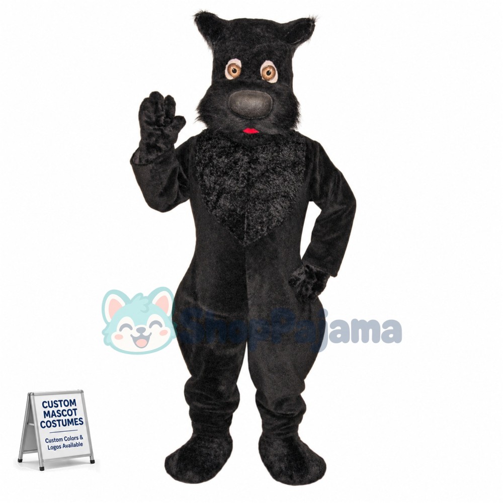 Superb Cute Black Dog Mascot Costume