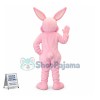 Friendly Pink Rabbit Mascot Costume