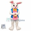 Friendly White Easter Bunny Rabbit Mascot Costume