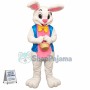 Friendly White Easter Bunny Rabbit Mascot Costume