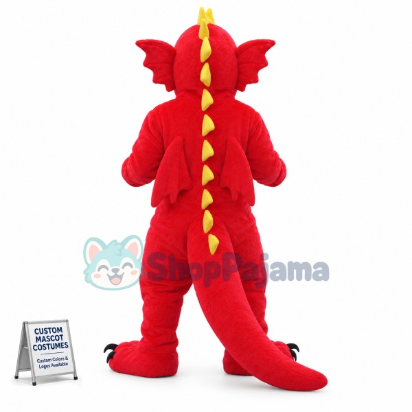 Superb Red Dragon Mascot Costume