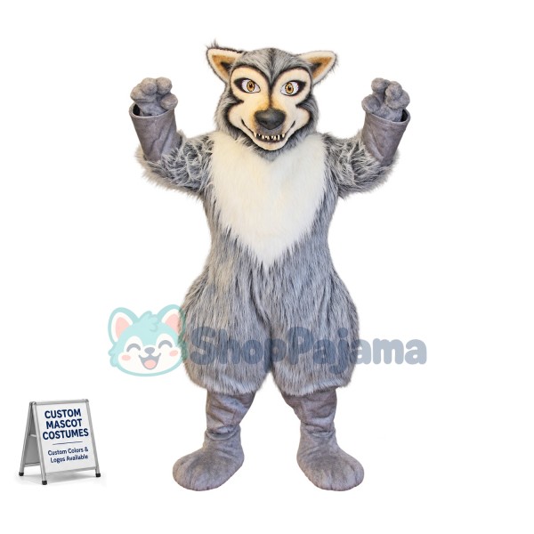 Superb Fierce Realistic Wolf Mascot Costume