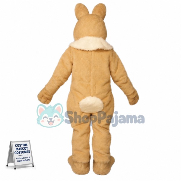 Friendly Brown Easter Bunny Mascot Costume
