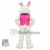 Friendly Pink Suit Easter Bunny Mascot Costume
