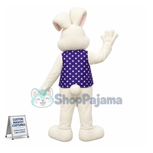 Beautiful White Easter Bunny Mascot Costume