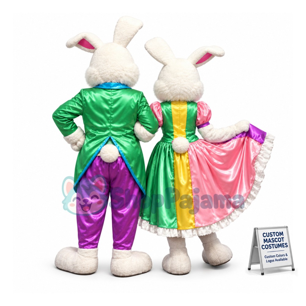 Loving Mr & Mrs Bunny Mascot Costume