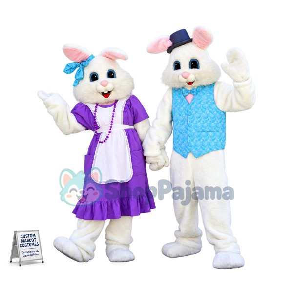 Lovely Mr & Mrs Bunny Mascot Costume