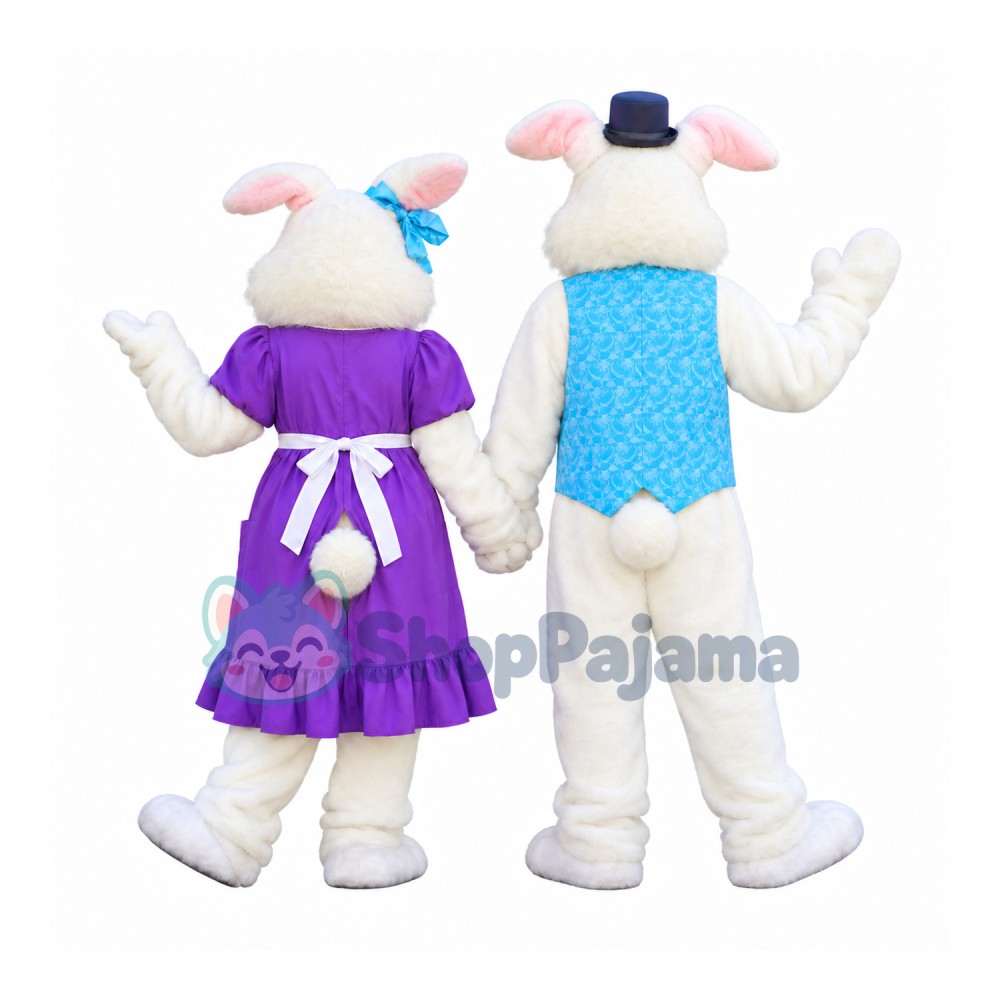 Lovely Mr & Mrs Bunny Mascot Costume