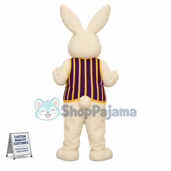 Superb White Easter Bunny Mascot Costume